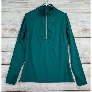 Peter Millar Crown Sport Thermal Flow Microfleece Half-Zip Mens Medium Turquoise